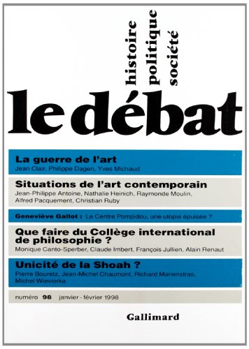 9782070751730: Le debat 98 (janvier-fevrier 1998)