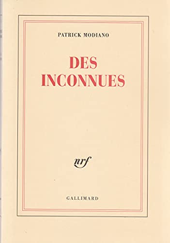 Stock image for Des inconnues for sale by Librairie Th  la page