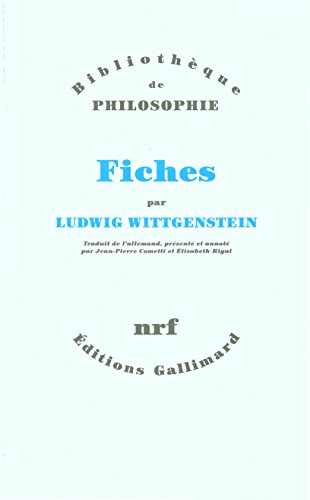 Fiches (9782070758531) by Wittgenstein, Ludwig