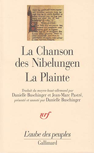 Beispielbild fr La Chanson des Nibelungen : La plainte zum Verkauf von Ammareal