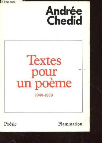 Stock image for Textes pour un po me: 1949-1970 for sale by WorldofBooks