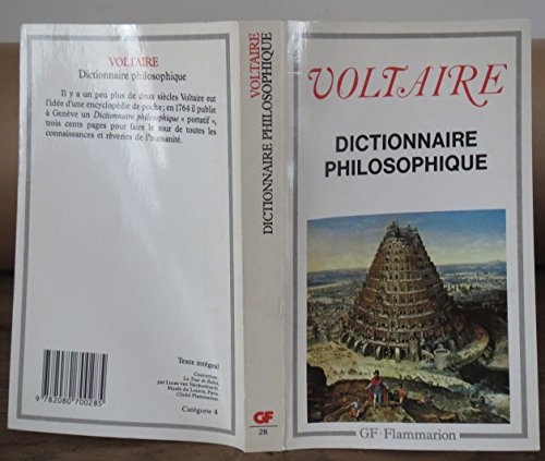 Stock image for Dictionnaire Philosophique for sale by Better World Books