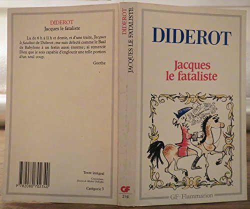 Beispielbild fr Jacques le fataliste et son maitre zum Verkauf von Roundabout Books