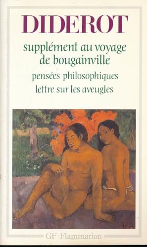 Stock image for Pensees Philosophiques / Lettre Sur Les Aveugles / Supplement Au Voyage (GF LITT RATURE) for sale by WorldofBooks