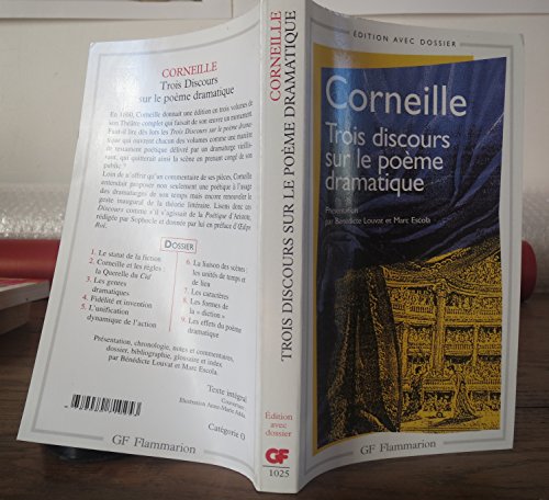 Imagen de archivo de Trois discours sur le po?me dramatique (Litt?rature et civilisation) (French Edition) a la venta por SecondSale