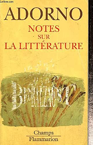 Stock image for Notes sur la littrature for sale by medimops