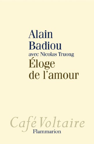 Beispielbild fr  loge de l'amour [Paperback] Badiou, Alain and Truong, Nicolas zum Verkauf von LIVREAUTRESORSAS
