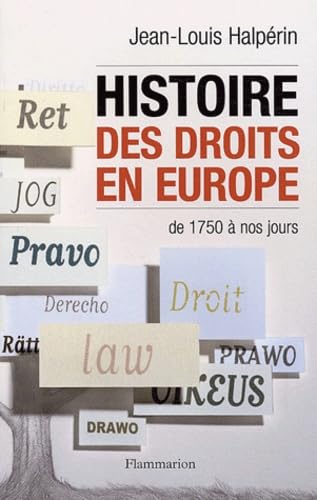 Imagen de archivo de Histoire des droits en Europe de 1750  nos jours a la venta por medimops