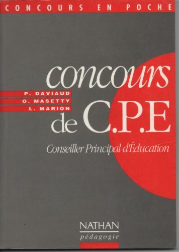 Beispielbild fr Concours de CPE: Conseiller principal d'ducation zum Verkauf von Ammareal