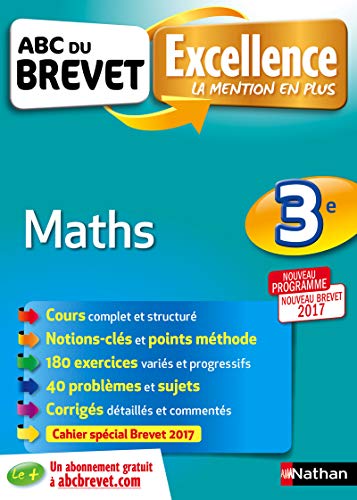 Beispielbild fr ABC du BREVET Excellence Maths 3e zum Verkauf von medimops