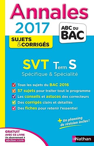 Imagen de archivo de Annales ABC du BAC 2017 SVT Term S Spcifique et spcialit a la venta por Ammareal