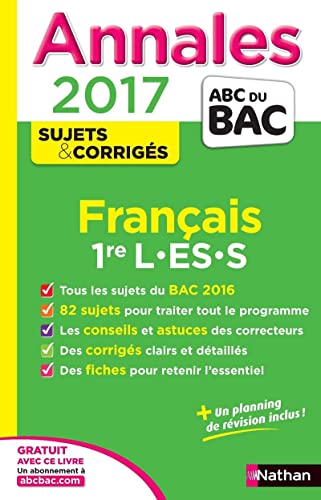 Beispielbild fr Annales ABC du BAC 2017 Franais 1re L.ES.S zum Verkauf von Mli-Mlo et les Editions LCDA