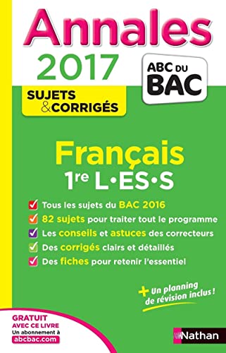 Stock image for Annales ABC du BAC 2017 Franais 1re L.ES.S for sale by Mli-Mlo et les Editions LCDA