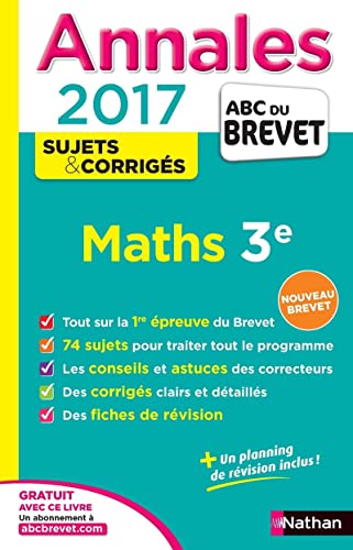 Stock image for Annales ABC du BREVET 2017 Maths 3e for sale by Ammareal