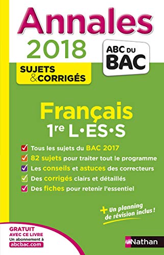 Beispielbild fr Franais 1re L-ES-S. Sujets & corrigs, Edition 2018 zum Verkauf von LiLi - La Libert des Livres