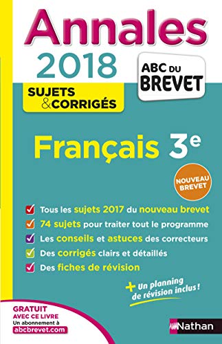 Imagen de archivo de Annales ABC du Brevet Franais 2018 a la venta por Ammareal