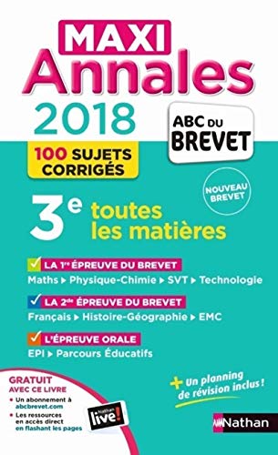Stock image for Maxi Annales ABC du BREVET 2018 (30) for sale by Ammareal