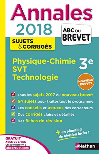 Beispielbild fr Annales ABC du Brevet Physique-Chimie SVT Techno 2018 zum Verkauf von Ammareal