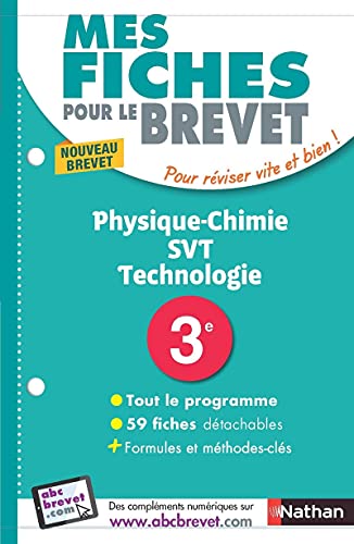 9782091503271: Physique-Chimie - SVT (Sciences de la vie et de la Terre) - Technologie 3e - Mes fiches pour le Brevet - Brevet 2024