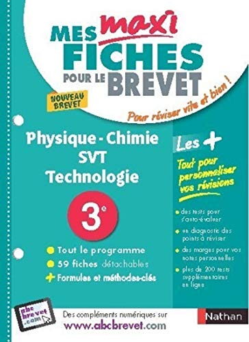 9782091503288: Physique-Chimie SVT Technologie 3e: 15 (Mes maxi fiches pour le brevet)