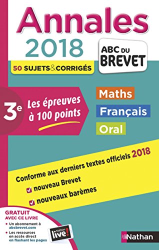 Beispielbild fr Annales ABC du Brevet 2018 - Les preuves  100 points zum Verkauf von LeLivreVert