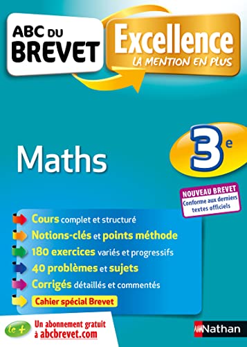 9782091520285: Maths 3e - ABC du Brevet Excellence - Brevet 2022 - Cours, Mthode, Exercices