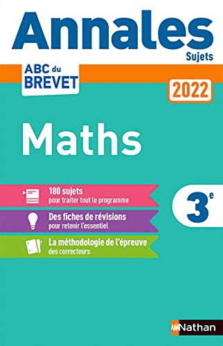 Beispielbild fr Annales ABC du Brevet 2022 - Maths 3e - Sujets non corrigs + fiches de rvisions (1) zum Verkauf von medimops