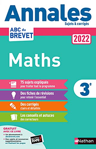 Beispielbild fr Annales ABC du Brevet 2022 - Maths 3e - Sujets et corrigs + fiches de rvisions zum Verkauf von medimops