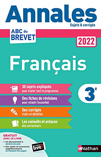 Beispielbild fr Annales Brevet 2022 - Français - Corrig : Sujets & corrig s zum Verkauf von WorldofBooks