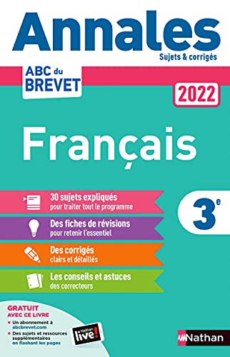 Stock image for Annales Brevet 2022 - Français - Corrig : Sujets & corrig s for sale by WorldofBooks