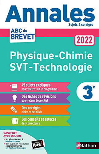 Beispielbild fr Annales Brevet 2022 - Physique-Chimie - SVT - Technologie - Corrig: Sujets et corrigs zum Verkauf von Buchpark