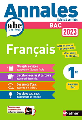 Imagen de archivo de Annales Bac 2023 Français 1 re Corrig s: Sujets & corrig s a la venta por WorldofBooks