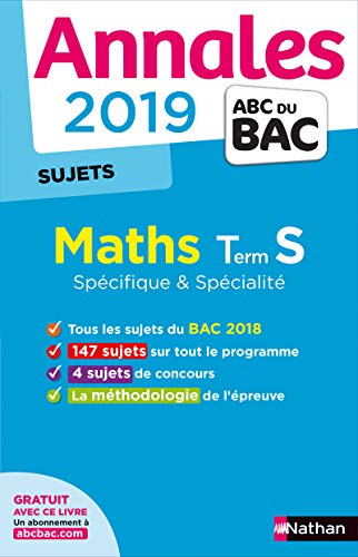 Stock image for Annales ABC du Bac 2019 - Maths Term S Sp&Sp - Sujets non corrigs for sale by Librairie Th  la page