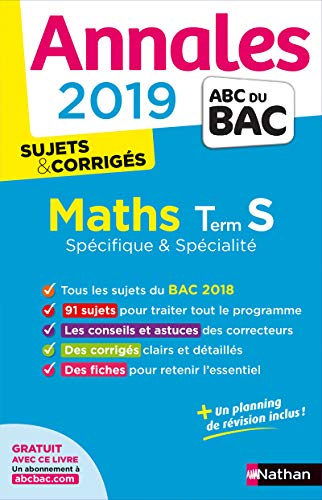 Imagen de archivo de Annales ABC du BAC 2019 - Maths Term S Sp&Sp a la venta por Ammareal