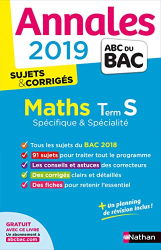 Stock image for Annales ABC du BAC 2019 - Maths Term S Sp&Sp for sale by Ammareal