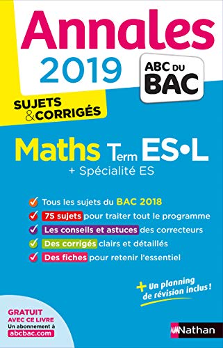 Imagen de archivo de Annales ABC du BAC 2019 - Maths Term ES-L a la venta por Ammareal