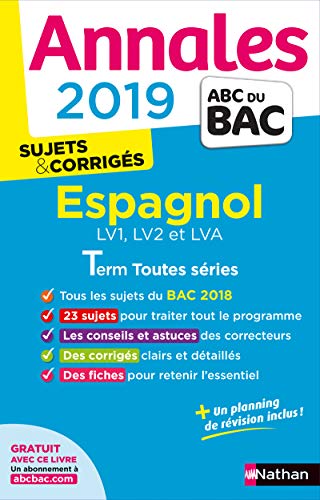 Stock image for Annales ABC du BAC 2019 - Espagnol Term toutes sries for sale by Librairie Th  la page