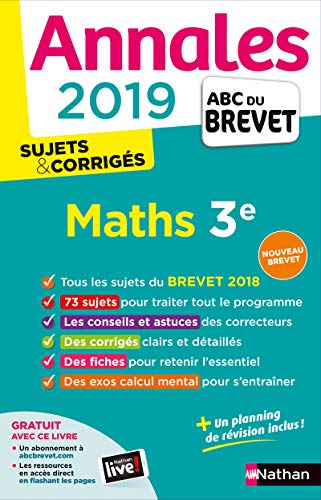 9782091573625: Annales ABC du Brevet 2019 Maths - Sujets et Corrigs
