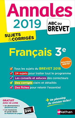 Imagen de archivo de Annales Brevet 2019 Français - Sujets et corriges a la venta por ThriftBooks-Dallas