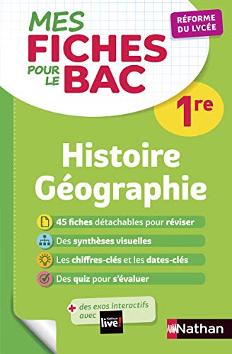 Imagen de archivo de Histoire-Gographie Premire - Mes fiches pour le BAC 1re - BAC 2024 a la venta por Ammareal