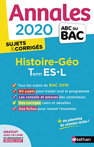Stock image for Annales Bac 2020 Histoire-G�o Term ES-L - Sujets & corrig�s (Annales ABC BAC finale C)