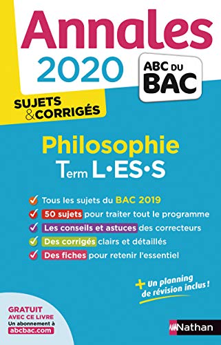 Beispielbild fr Annales ABC du Bac 2020 Philosophie Term L-ES-S zum Verkauf von Ammareal