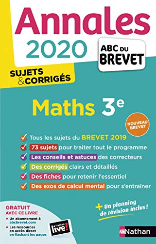 Beispielbild fr Annales ABC du Brevet 2020 Maths - Corrig zum Verkauf von Ammareal