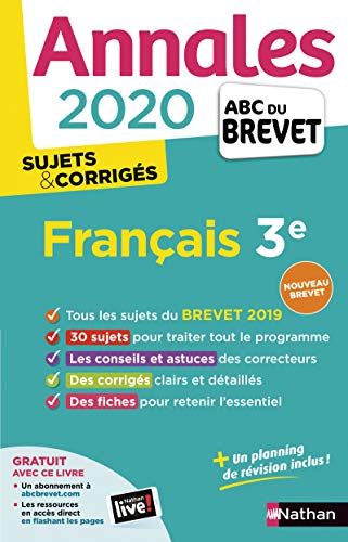 Beispielbild fr Annales ABC du Brevet 2020 Franais zum Verkauf von Ammareal