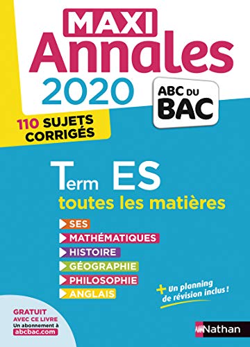 Stock image for Maxi-annales ABC du Bac 2020 - Terminale ES (24) for sale by Ammareal