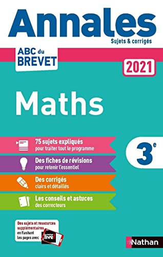 Stock image for Annales ABC du Brevet 2021 - Maths 3e - Sujets et corrigs + fiches de rvisions for sale by Ammareal