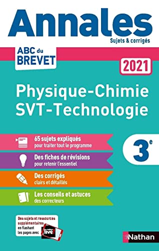 Beispielbild fr Annales ABC du Brevet 2021 - Physique-Chimie - SVT (Sciences de la vie et de la Terre) - Technologie 3e - Sujets et corrigs + fiches de rv zum Verkauf von Ammareal