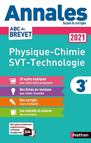 Stock image for Annales ABC du Brevet 2021 - Physique-Chimie - SVT (Sciences de la vie et de la Terre) - Technologie 3e - Sujets et corrigs + fiches de rv for sale by Ammareal