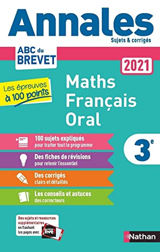 9782091575162: Maths Franais Oral 3e: Les preuves  100 points. Sujets & corrigs