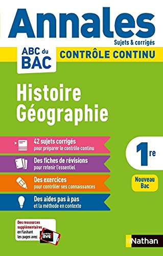 Beispielbild fr Annales ABC du BAC 2023 - Histoire-Gographie 1re - Sujets et corrigs - Enseignement commun premire - Contrle continu Nouveau Bac (9) zum Verkauf von Ammareal